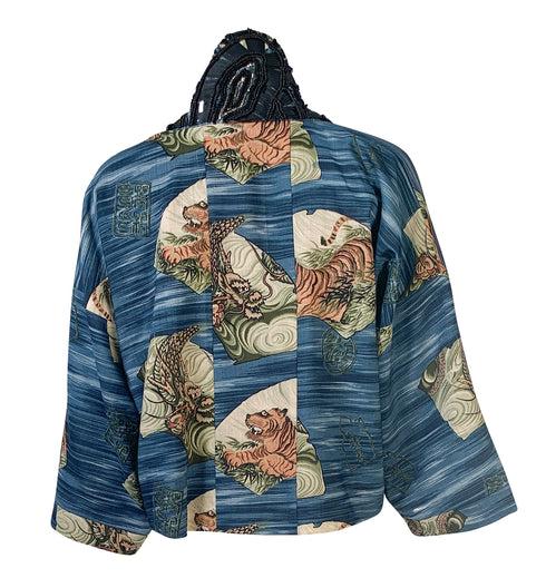 Short Blue Tiger Kimono